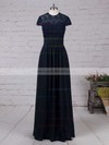 Lace Chiffon Scoop Neck A-line Floor-length Ruffles Bridesmaid Dresses #LDB01013518