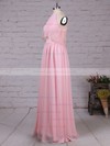 Chiffon Scoop Neck A-line Floor-length Lace Bridesmaid Dresses #LDB01013528