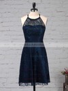 Sheath/Column Scoop Neck Lace Short/Mini Prom Dresses #LDB020105902