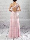 Chiffon Tulle One Shoulder A-line Floor-length Appliques Lace Prom Dresses #LDB020105091