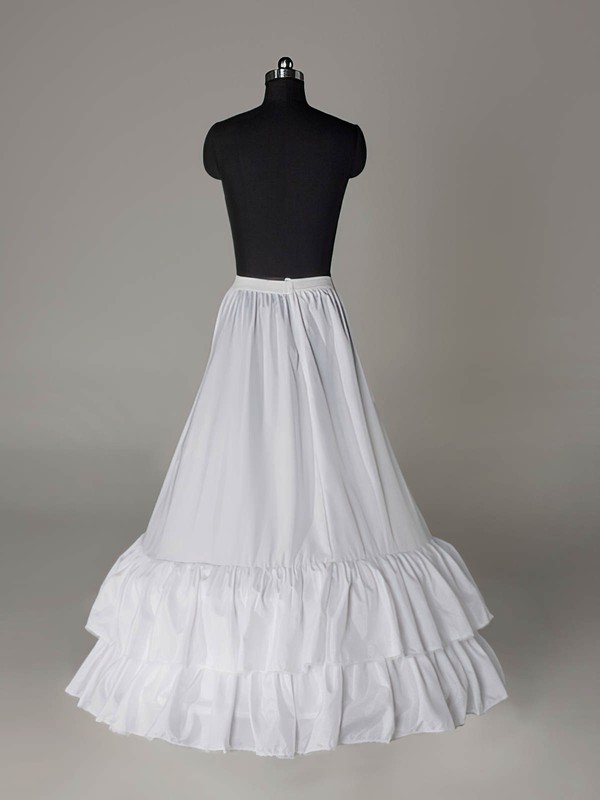 Nylon A-Line Medium Fullness 2 Tier Floor-length Slip Style/Wedding Petticoats #LDB03130020