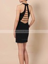Jersey V-neck Sheath/Column Short/Mini Draped Prom Dresses #LDB020105907