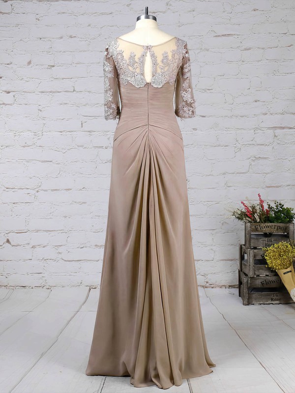 Chiffon Tulle V-neck A-line Floor-length Appliques Lace Mother of the Bride Dress #LDB01021705