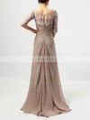 Chiffon Tulle V-neck A-line Floor-length Appliques Lace Mother of the Bride Dress #LDB01021705