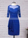 Tulle Chiffon Scoop Neck Sheath/Column Knee-length Appliques Lace Mother of the Bride Dress #LDB01021695