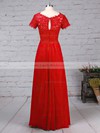 Lace Chiffon V-neck A-line Floor-length Beading Mother of the Bride Dress #LDB01021721