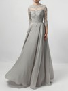 Chiffon Tulle Scoop Neck A-line Floor-length Appliques Lace Mother of the Bride Dress #LDB01021724