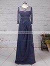 Chiffon Tulle Scoop Neck A-line Floor-length Beading Mother of the Bride Dress #LDB01021730