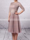 Lace Chiffon Scoop Neck A-line Knee-length Mother of the Bride Dress #LDB01021671