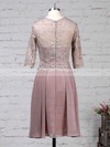 Lace Chiffon Scoop Neck A-line Knee-length Mother of the Bride Dress #LDB01021671