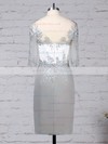 Chiffon Tulle V-neck Sheath/Column Knee-length Appliques Lace Mother of the Bride Dress #LDB01021682