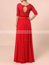 Chiffon Tulle Scoop Neck A-line Floor-length Beading Mother of the Bride Dress #LDB01021702