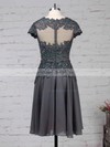 Chiffon Tulle V-neck A-line Knee-length Beading Mother of the Bride Dress #LDB01021725