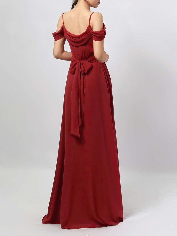 Chiffon V-neck A-line Floor-length Sashes / Ribbons Bridesmaid Dresses #LDB01013464