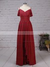Chiffon V-neck A-line Floor-length Sashes / Ribbons Bridesmaid Dresses #LDB01013464