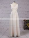 Chiffon V-neck A-line Floor-length Lace Bridesmaid Dresses #LDB01013470