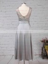 Lace Satin Chiffon Scoop Neck A-line Asymmetrical Sashes / Ribbons Bridesmaid Dresses #LDB01013476