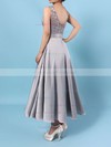 Lace Satin Chiffon Scoop Neck A-line Asymmetrical Sashes / Ribbons Bridesmaid Dresses #LDB01013476
