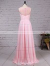 Lace Chiffon Scoop Neck A-line Floor-length Ruffles Bridesmaid Dresses #LDB01013478
