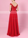 Lace Chiffon Off-the-shoulder Empire Floor-length Ruffles Bridesmaid Dresses #LDB01013488