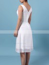 Chiffon V-neck A-line Knee-length Ruffles Bridesmaid Dresses #LDB01013500