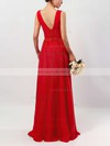 Chiffon V-neck A-line Floor-length Ruffles Bridesmaid Dresses #LDB01013511