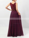 Lace Chiffon V-neck A-line Floor-length Ruffles Bridesmaid Dresses #LDB01013513