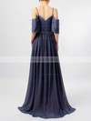 Lace Chiffon V-neck A-line Floor-length Ruffles Bridesmaid Dresses #LDB01013514