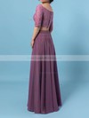 Lace Chiffon Off-the-shoulder A-line Floor-length Bridesmaid Dresses #LDB01013529