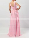 Chiffon Scoop Neck A-line Floor-length Sashes / Ribbons Bridesmaid Dresses #LDB01013550