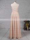 Lace Chiffon V-neck A-line Floor-length Sashes / Ribbons Bridesmaid Dresses #LDB01013574