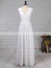 Chiffon V-neck A-line Floor-length Ruffles Bridesmaid Dresses #LDB01013587