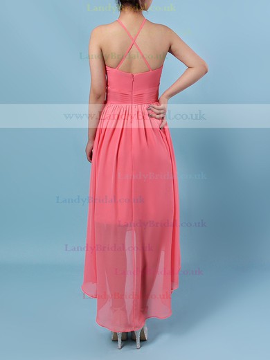 Chiffon Scoop Neck A-line Asymmetrical Ruffles Bridesmaid Dresses #LDB01013590