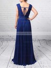 Chiffon V-neck A-line Floor-length Pleats Bridesmaid Dresses #LDB01013591