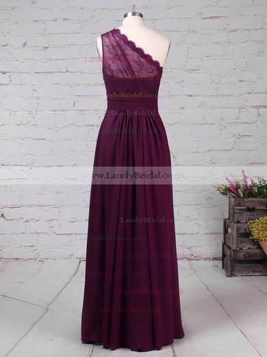 Lace Chiffon One Shoulder A-line Floor-length Ruffles Bridesmaid Dresses #LDB01013594