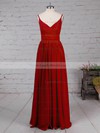 Chiffon V-neck Floor-length A-line Sashes / Ribbons Prom Dresses #LDB020105036