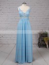 Chiffon Tulle V-neck Floor-length A-line Beading Prom Dresses #LDB020105038