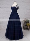 Tulle Off-the-shoulder Floor-length Princess Beading Prom Dresses #LDB020105051