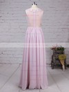 Lace Chiffon Scoop Neck Floor-length A-line Appliques Lace Prom Dresses #LDB020105054