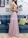 Lace Chiffon Scoop Neck Floor-length A-line Appliques Lace Prom Dresses #LDB020105054