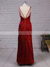 Silk-like Satin V-neck Floor-length Sheath/Column Ruffles Prom Dresses #LDB020105058