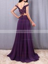 Chiffon V-neck Floor-length A-line Beading Prom Dresses #LDB020105087