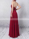 Chiffon Tulle Halter Floor-length A-line Appliques Lace Prom Dresses #LDB020105094