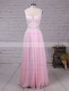 Chiffon V-neck Floor-length A-line Appliques Lace Prom Dresses #LDB020105095