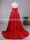 Satin Sweetheart Sweep Train Ball Gown Ruched Prom Dresses #LDB020105104