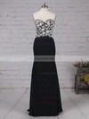 Chiffon Sweetheart Floor-length Sheath/Column Appliques Lace Prom Dresses #LDB020105120