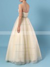 Lace Tulle V-neck Floor-length Ball Gown Beading Prom Dresses #LDB020105139