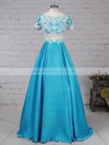 Satin Tulle Scoop Neck Floor-length Ball Gown Beading Prom Dresses #LDB020105140