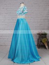 Satin Tulle Scoop Neck Floor-length Ball Gown Beading Prom Dresses #LDB020105140