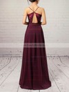 Lace Chiffon V-neck Floor-length A-line Ruffles Prom Dresses #LDB020105832